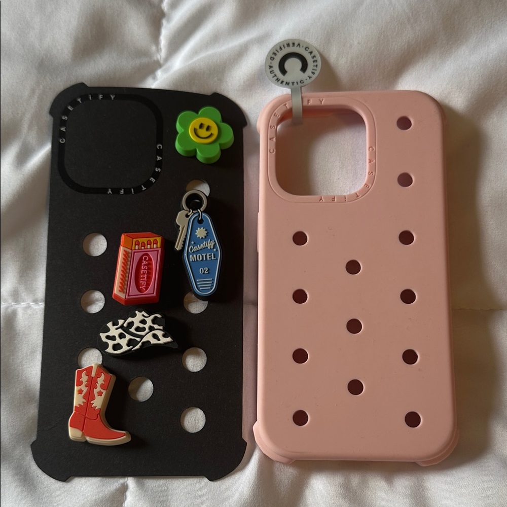 Casetify - New Pink I-Phone 14 Case Duo with Fun Charms